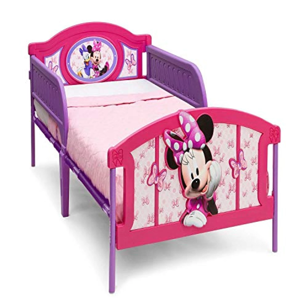 Delta Children Plastic 3D-Footboard Twin Bed, Disney Minnie Mouse