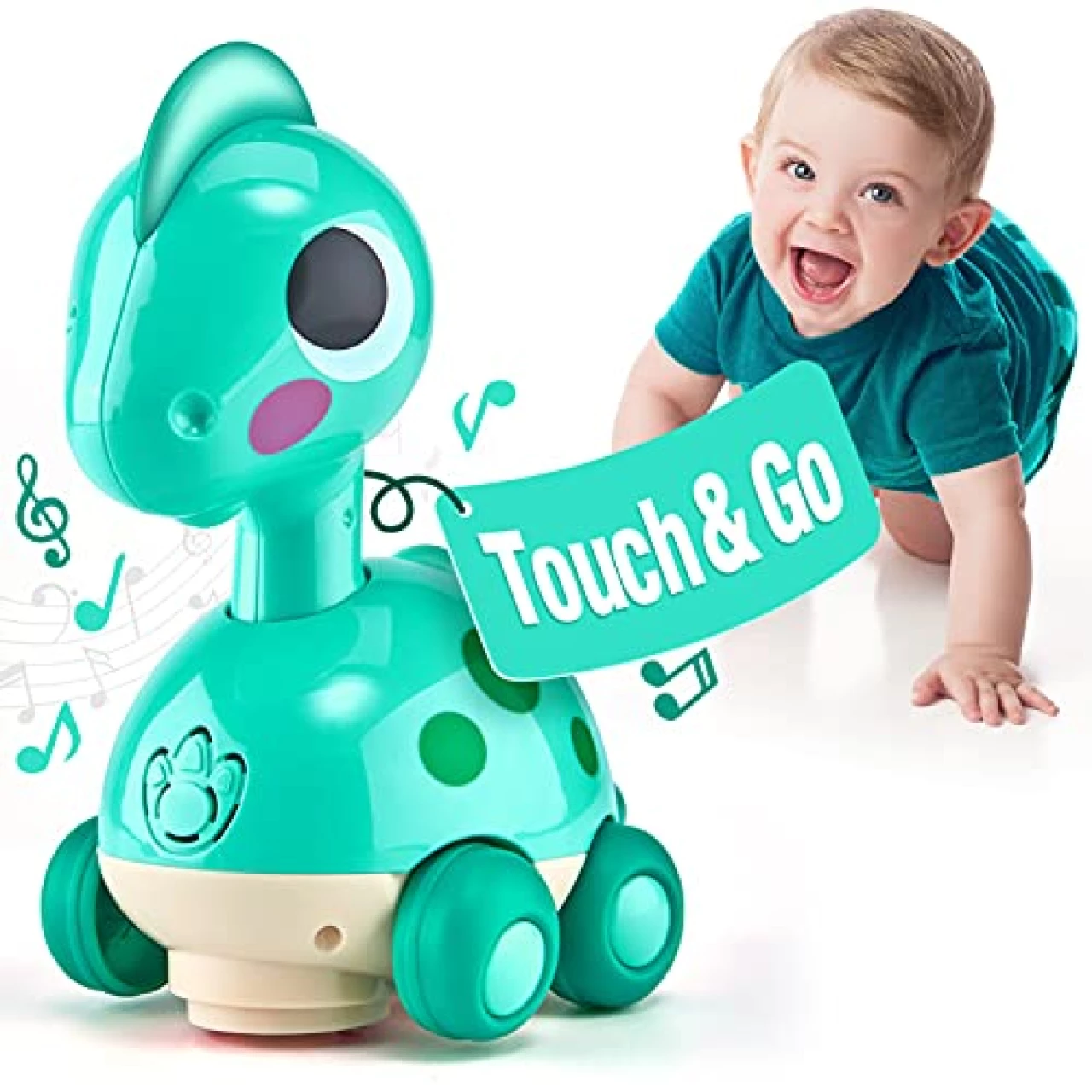 Baby Toys 6-12 Months - Touch &amp; Go Musical Light Infant Toys Baby Crawling Baby Toys 12-18 Months, Tummy Time Toys for 1 Year Old Boy Gifts Girl Toddlers Christmas Stocking Stuffers for Age 1-2