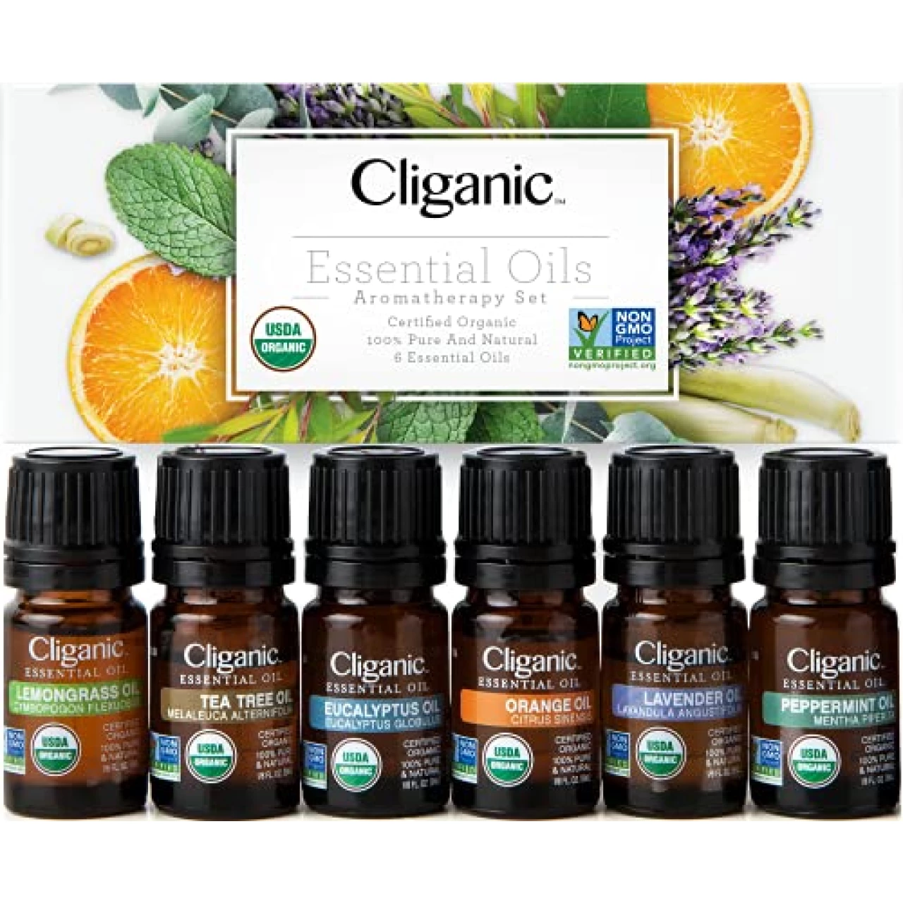 Cliganic Organic Essential Oils Set (Top 6)