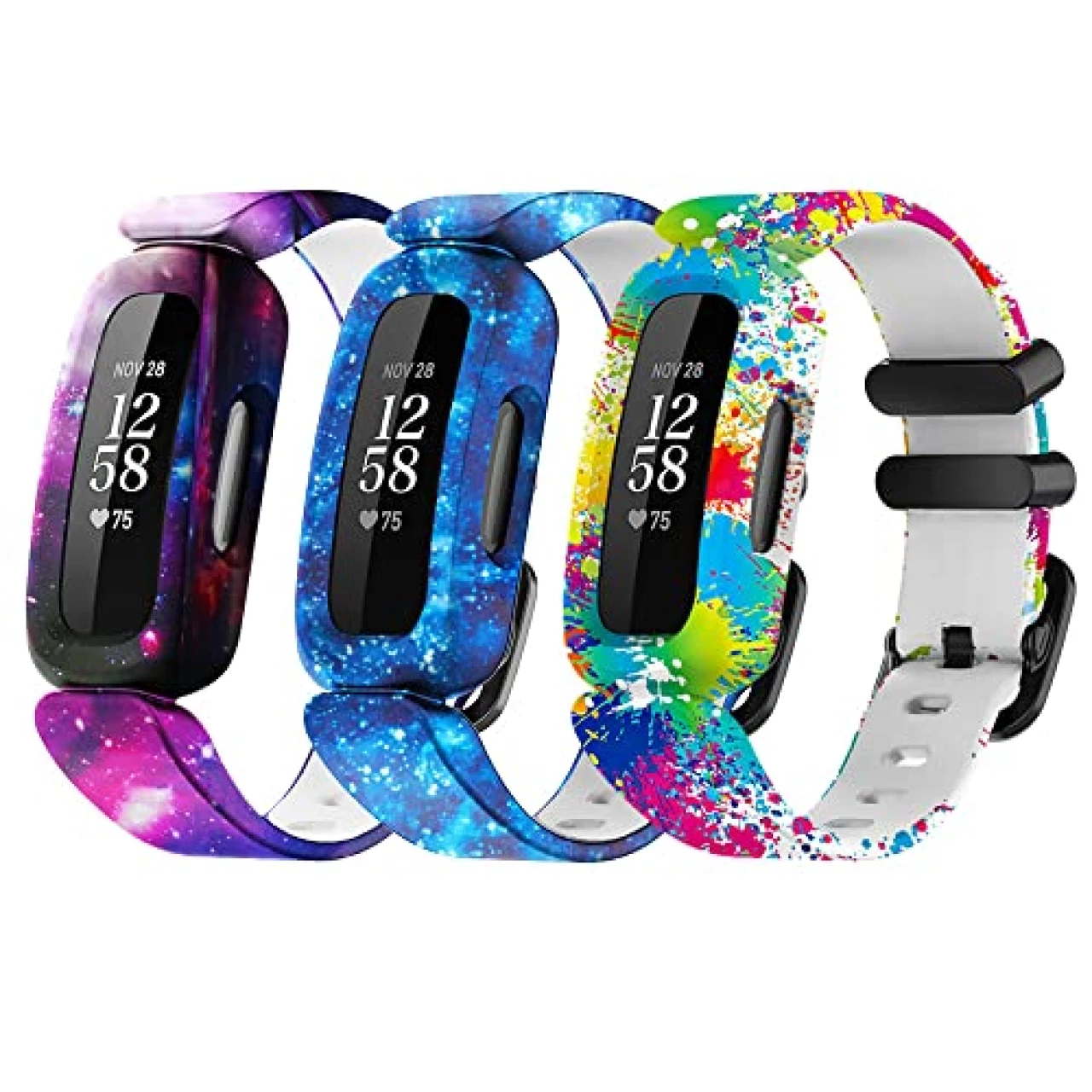 3 Pack Floral Ace 3 Bands Compatible with Fitbit Ace 3 Straps for Kids Girls Boys