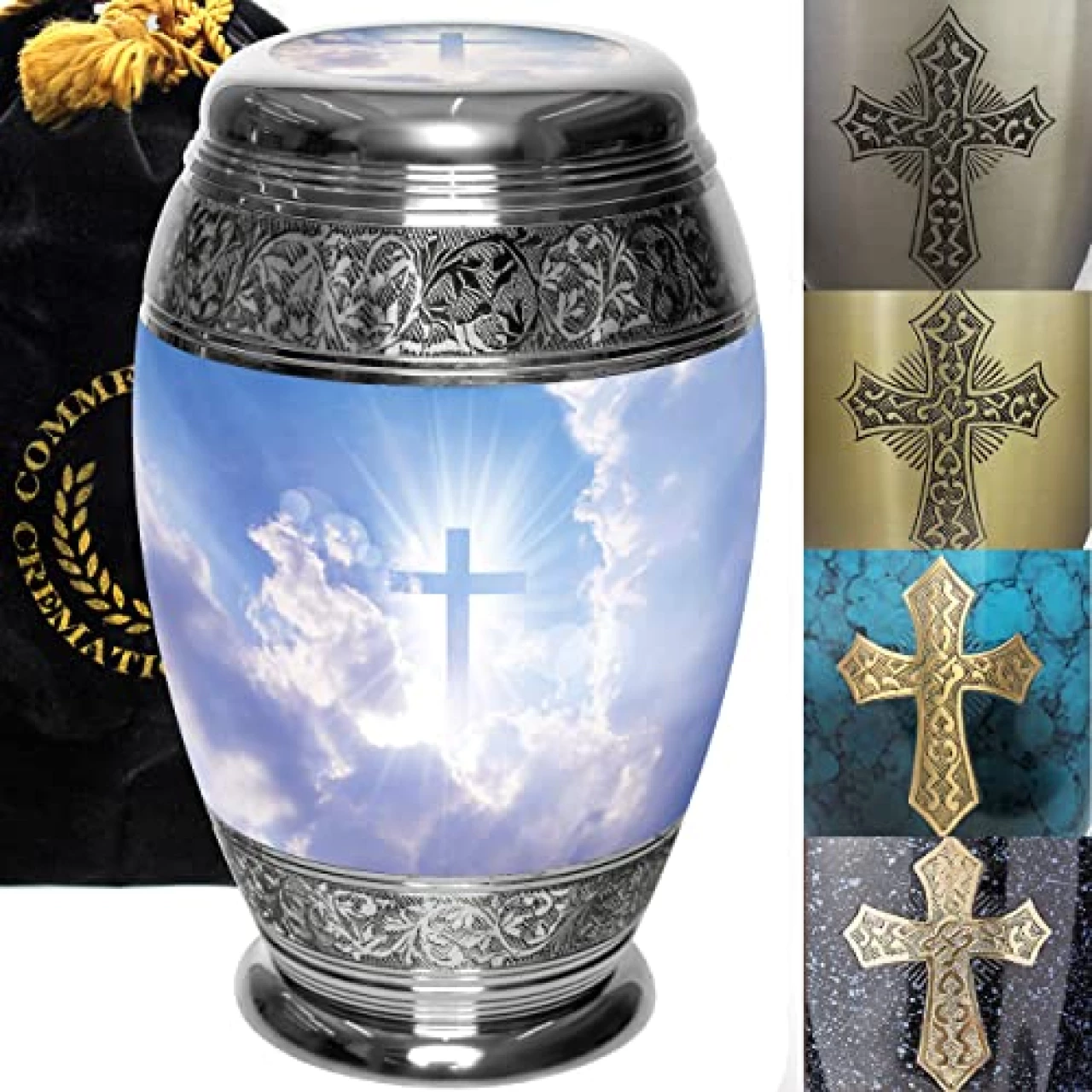 Heavenly Cross Cremation Urn for Human Ashes