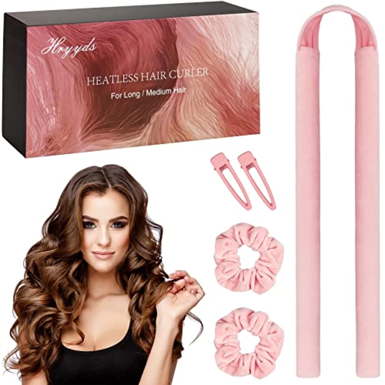 HRYYDS Upgraded Heatless Hair Curler, with Gift Box, Velvet Heatless Curls Headband