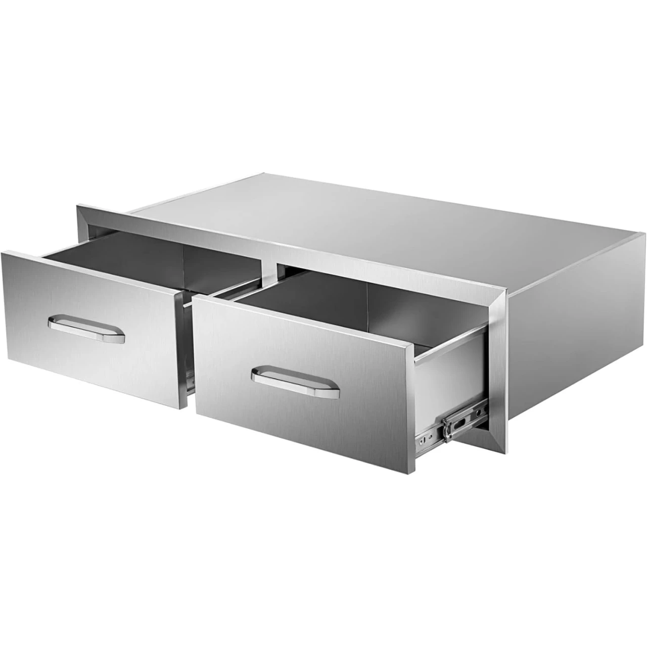 Mophorn Outdoor Kitchen Drawers 30&quot; W x 10&quot; H x 20&quot; D, Horizontal Double BBQ Access Drawers Stainless Steel with Handle, BBQ Island Drawers for Outdoor Kitchens or Patio Grill Station