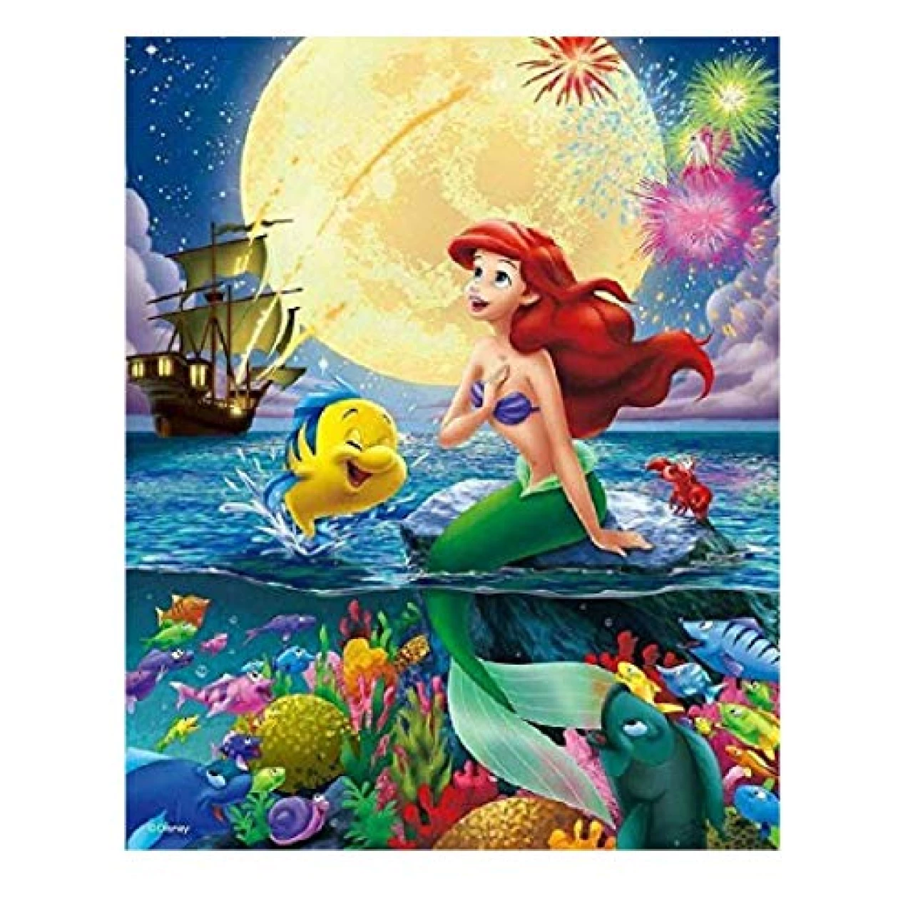 Karyees Little Mermaid Paint by Numbers Kits 16x20 Inch DIY 5D Diamond Canvas Painting