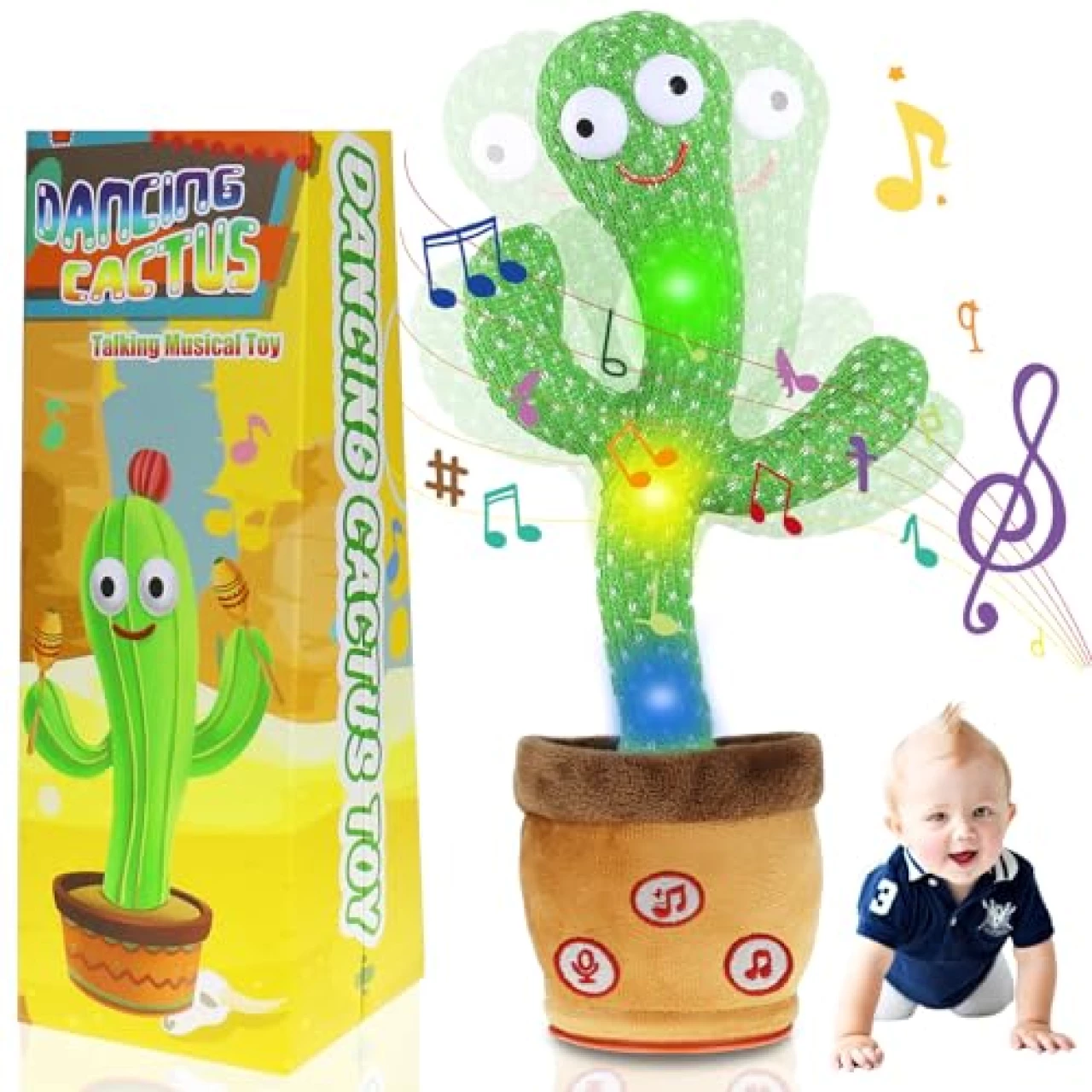 Qwifyu Dancing Cactus Talking Baby Toys