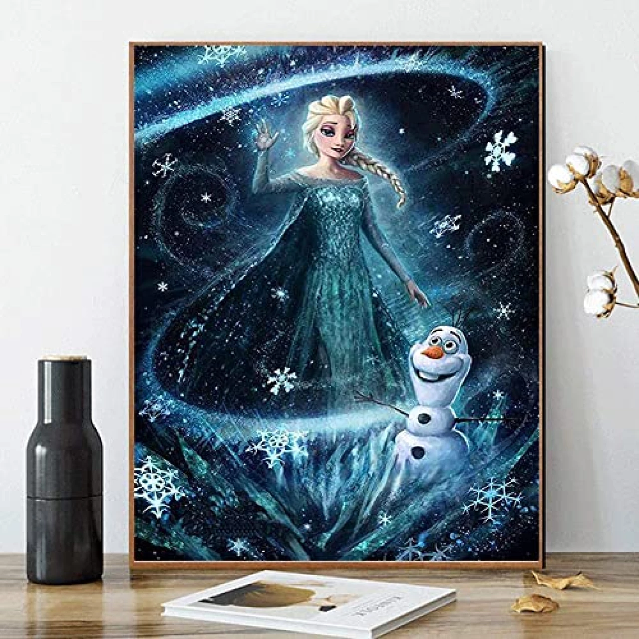 Kimily DIY Paint by Numbers for Adults Kids Disney Paint by Numbers DIY Painting Disney Princess Acrylic Paint by Numbers Painting Kit Home Wall Living Room Bedroom Decoration Disney Frozen Princess