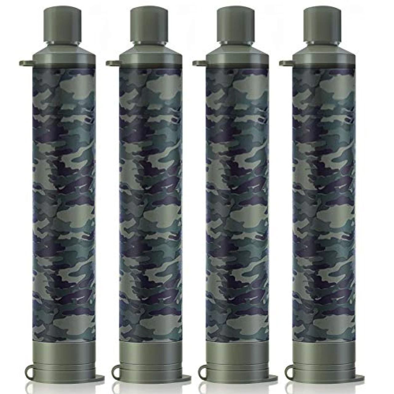 Membrane Solutions Straw Water Filter, 0.1 Micron Ultrafiltration System, Portable Water Purifier Survival Gear, Supply Clean Water for Camping Hiking Travel Fishing and Emergency (Camo, 4 Pack)