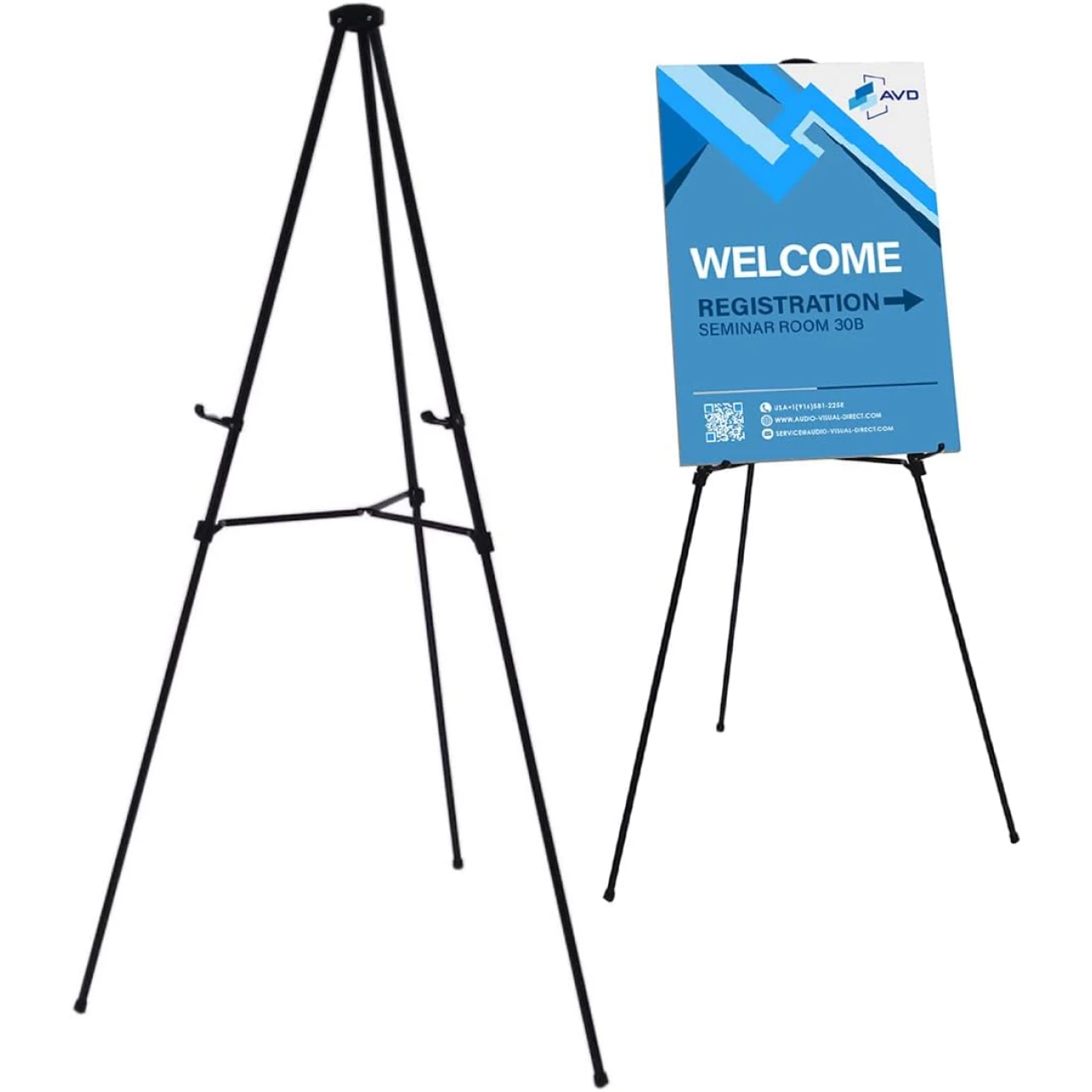 Lightweight Aluminum Telescoping Display Easel, 70 Inches, Black