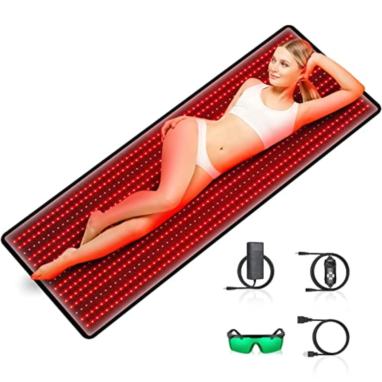 Red Light Therapy Mat, RUISQM 945pcs LED Red &amp; Infrared Light Therapy Pad for Full Body