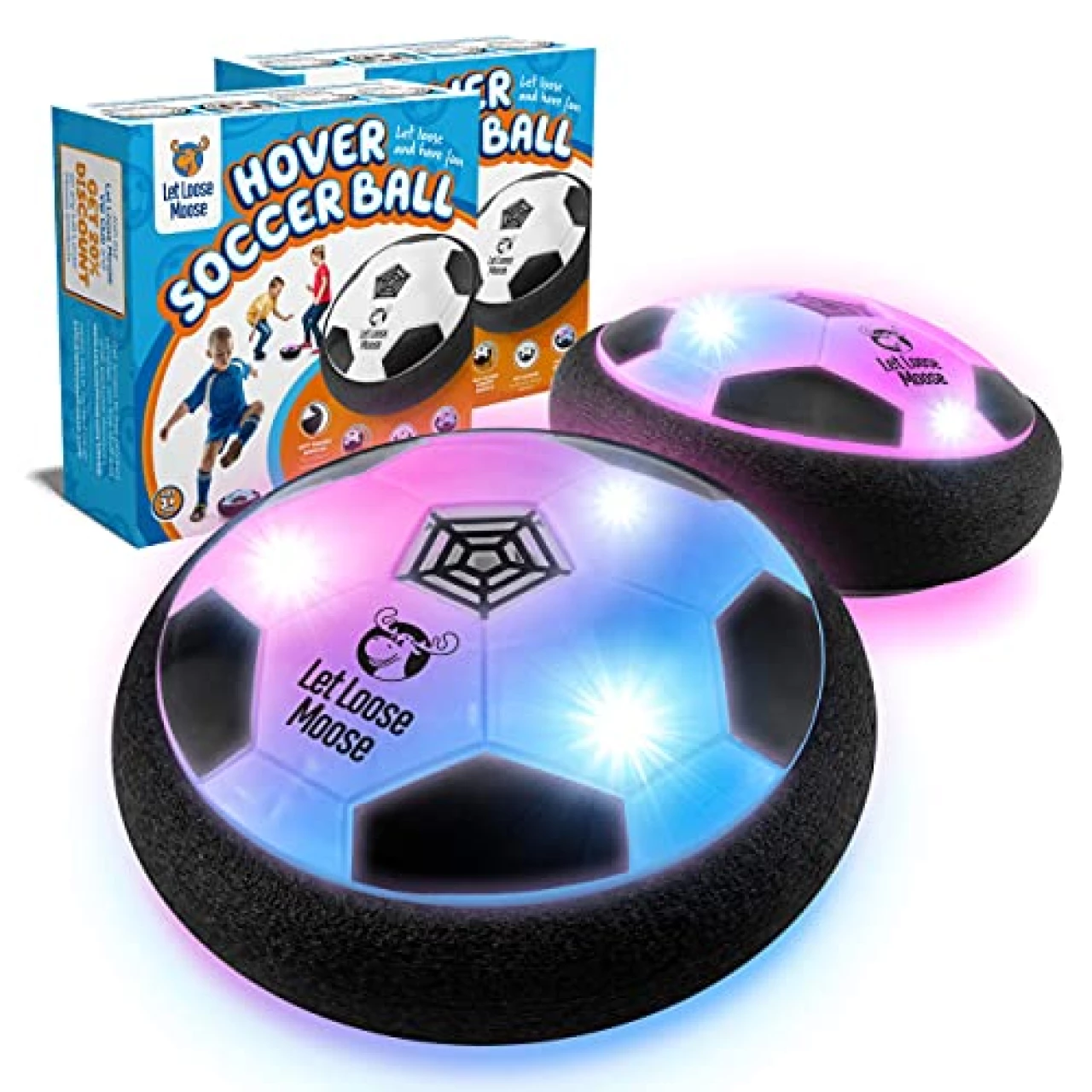 Hover Soccer Ball, Set of 2 Light Up LED Soccer Ball Toys, Safe For Indoor Play, Fun Toy For Boys and Girls, Great Gift for Kids