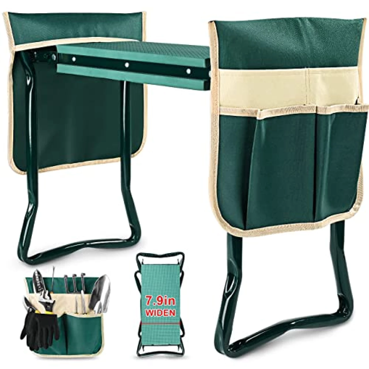 KVR Upgraded Garden Kneeler and Seat with Thicken &amp; Widen Soft Kneeling Pad