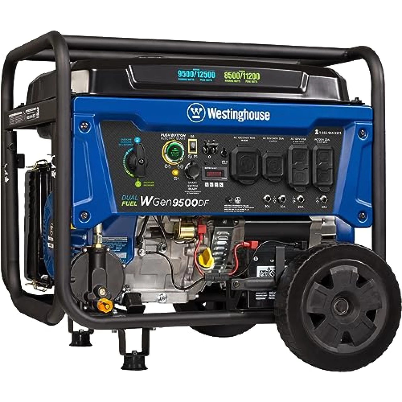 Westinghouse Outdoor Power Equipment 12500 Peak Watt Dual Fuel Home Backup Portable Generator, Remote Electric Start&hellip;