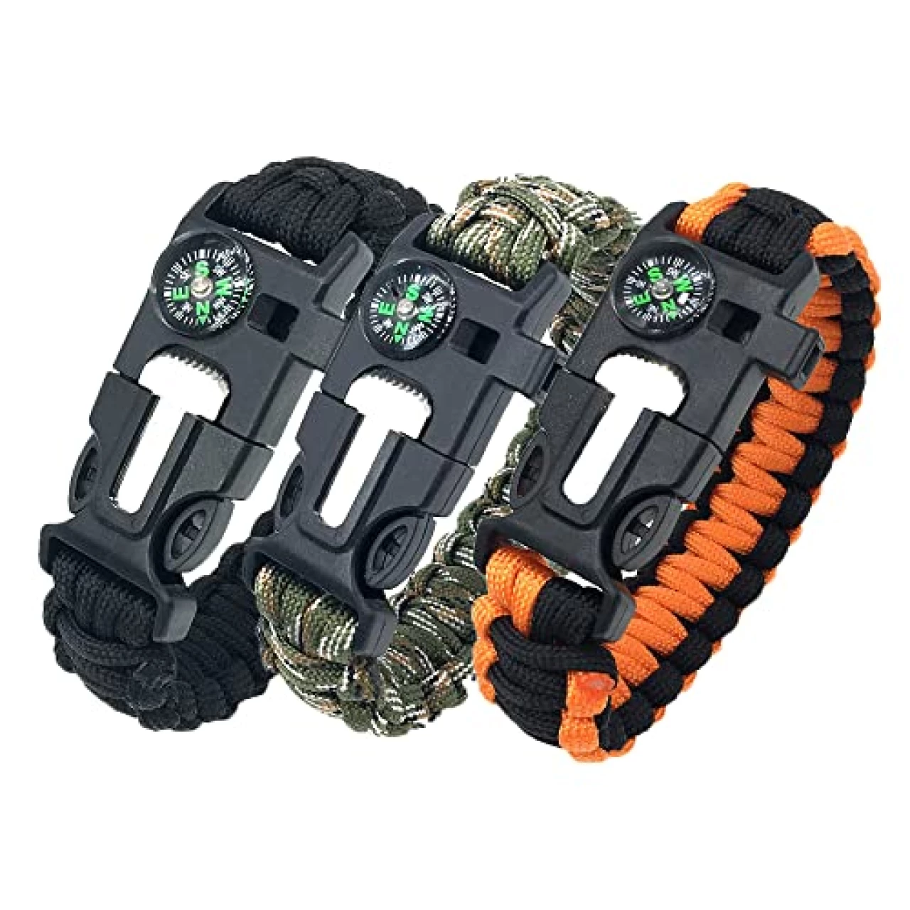 DIHAIMI Paracord Survival Bracelet (3 Pieces)