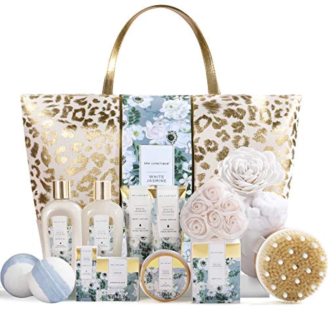 Spa Gift Baskets for Women, Spa Luxetique Gifts for Women, 15pcs Luxury Relaxing Spa Gift Set Includes Bath Bombs, Essential Oil, Hand Cream and Luxury Tote Bag