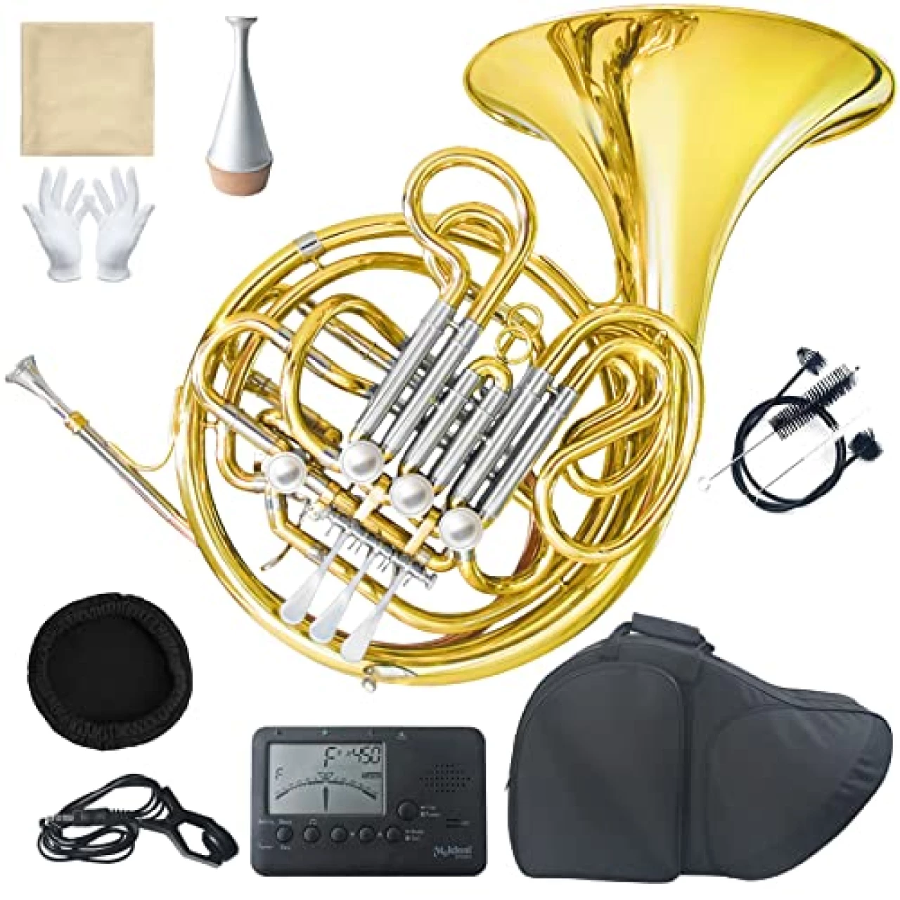 Double French Horn F/Bb 4 Keys,Gold Lacquer French Horn Intermediate