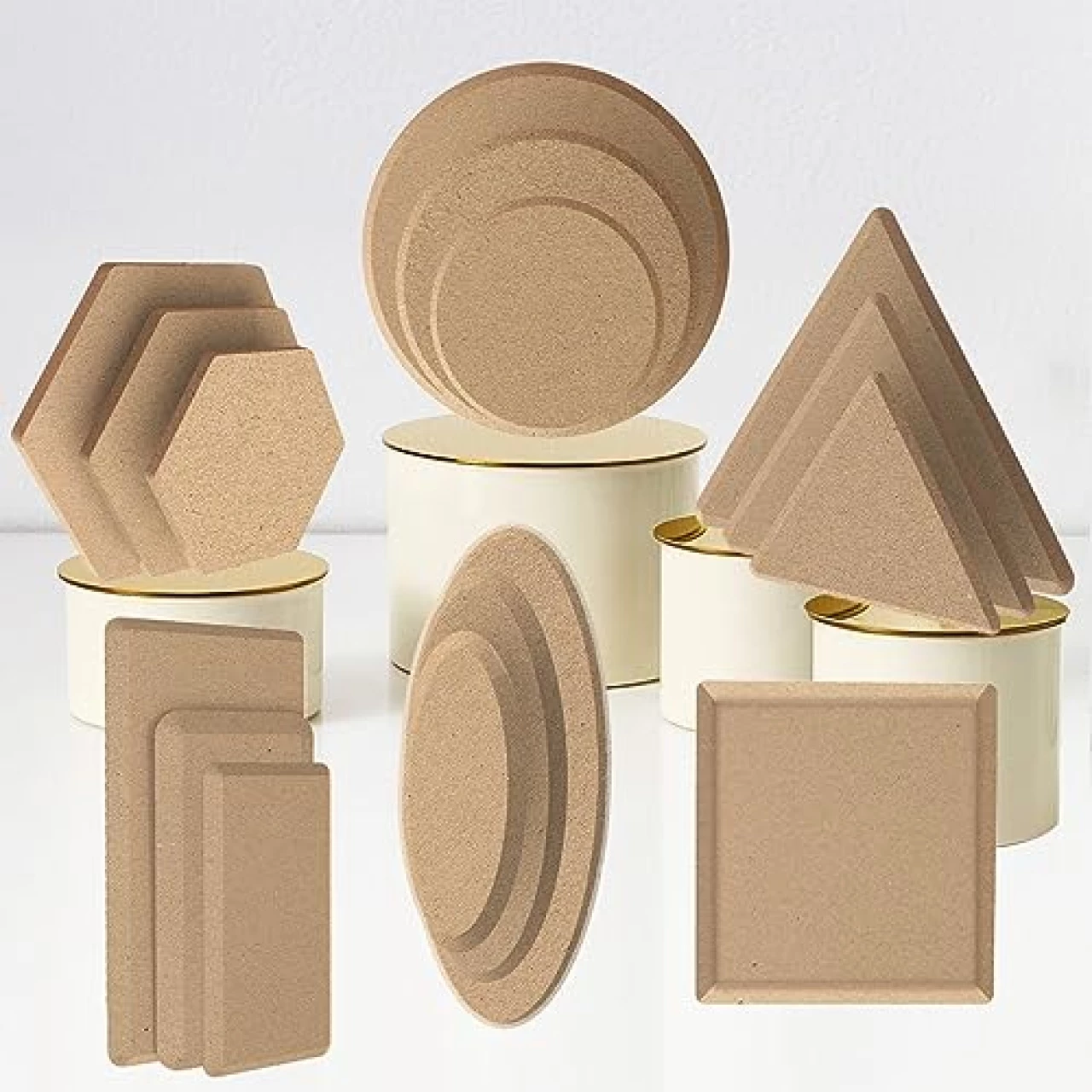 ORIISIN ClayTools Ceramic Forming Mold Pottery Tools Ceramic Plate Forming Mold Handbuilding Dish Plate Press Mold 18 Pcs