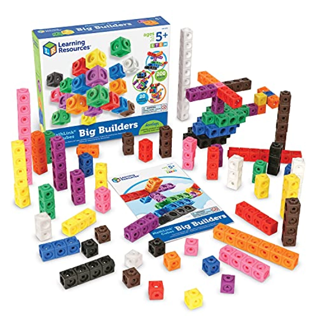 Learning Resources MathLink Cubes Big Builders - Set of 200 Cubes