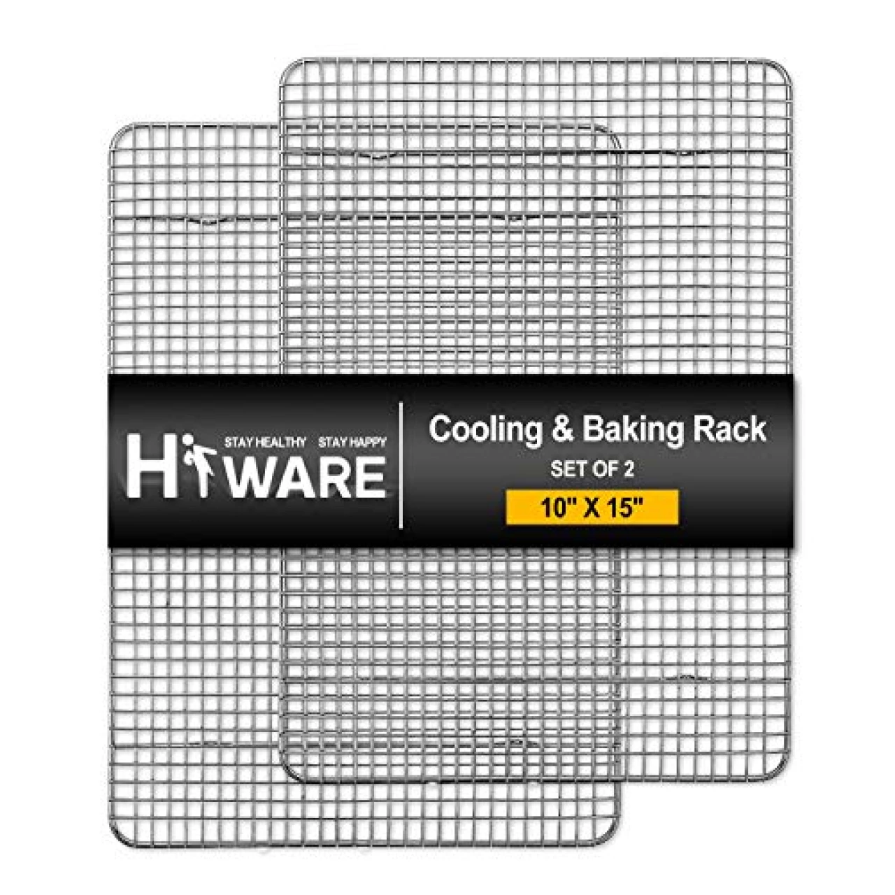 Hiware 2-Pack Cooling Racks for Baking - 10&quot; x 15&quot; - Stainless Steel Wire Cookie Rack