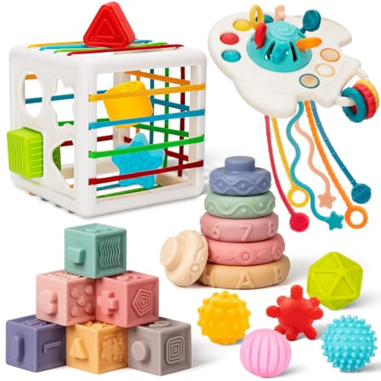 Baby Toys 6 to 12 Months, 5 In 1 Montessori Toys for 1 Year Old