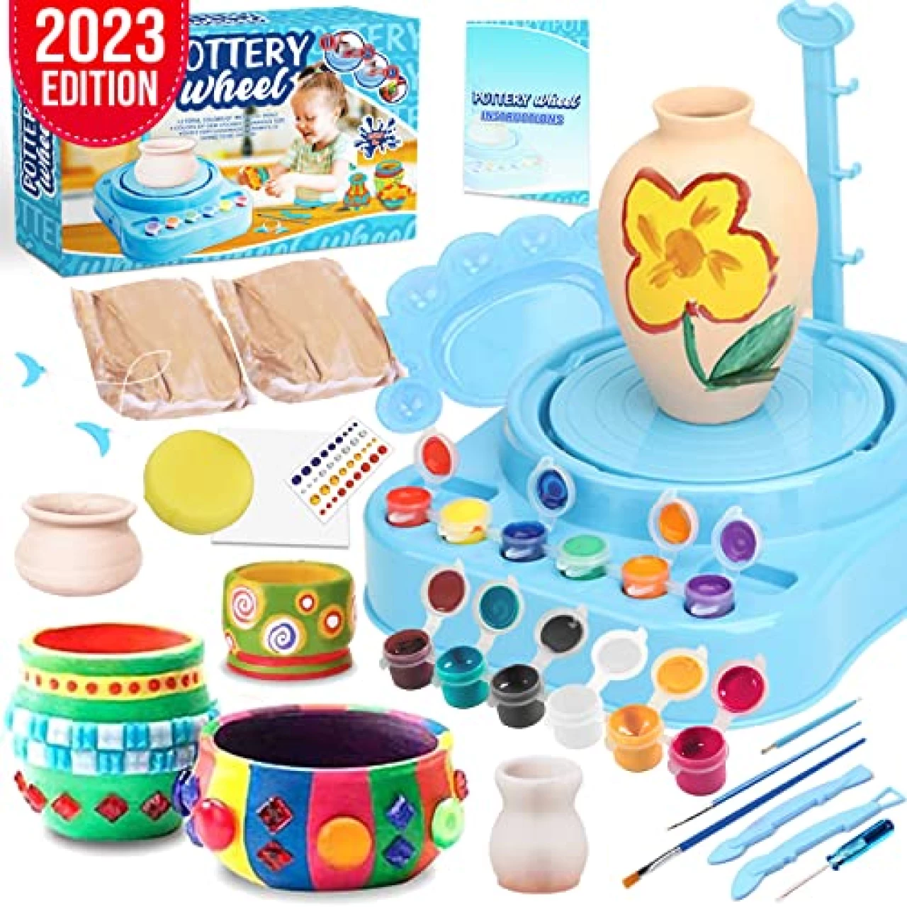 Insnug Mini Kids Pottery Wheel: Complete Painting Kit for Beginners