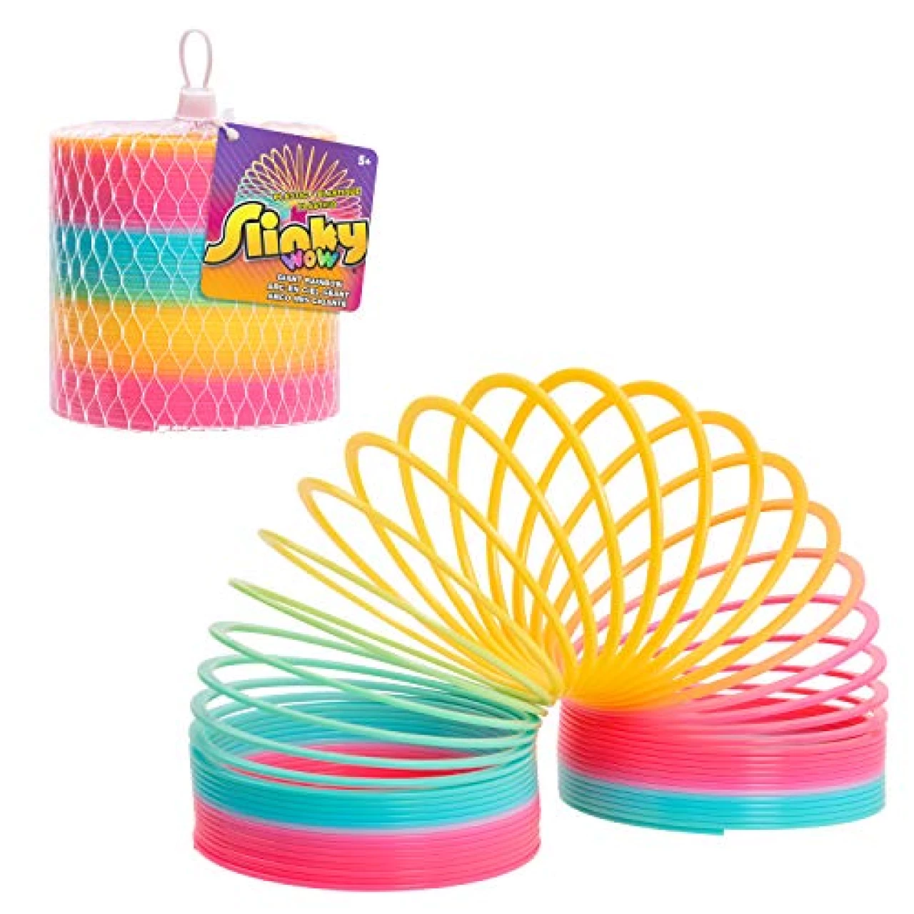 Slinky the Original Walking Spring Toy, Plastic Rainbow Giant Slinky, Kids Toys for Ages 5 Up by Just Play