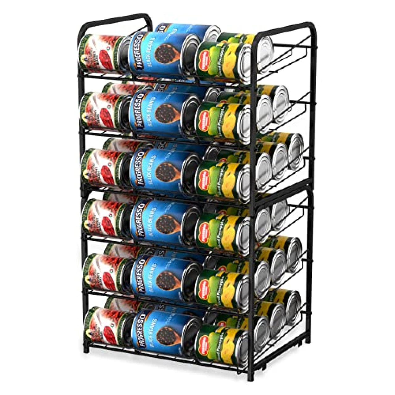 MOOACE Can Rack Organizer 2 Pack, Stacking Can Storage Dispenser for 36 Cans, Can Organizer for Pantry Kitchen Cabinet, Black