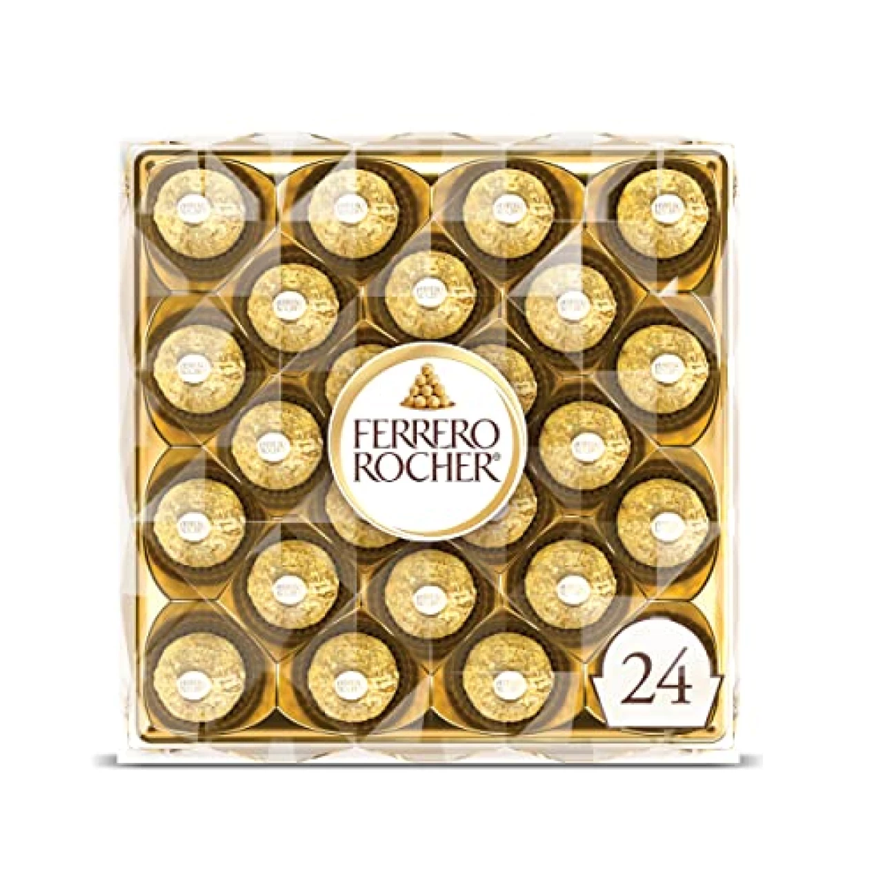 Ferrero Rocher, 24 Count, Premium Milk Chocolate Hazelnut, Valentine&rsquo;s Chocolate Gift Box, 10.6 oz