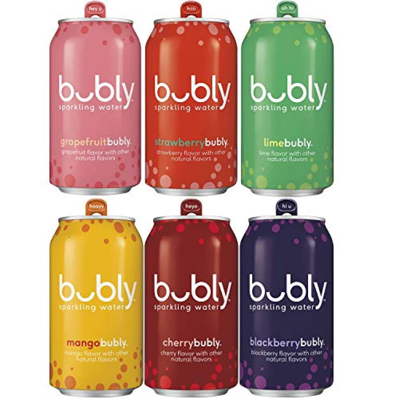bubly Sparkling Water, 6 Flavor Variety Pack, 12 fl oz Cans (18 Pack), zero calories &amp; zero sugar