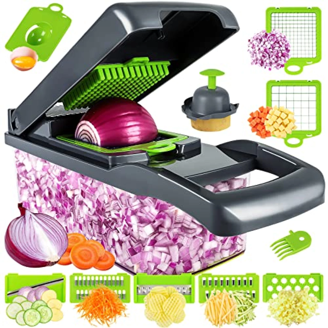 Vegetable Chopper, Pro Onion Chopper, Multifunctional 13 in 1 Food Chopper, Kitchen Vegetable Slicer Dicer Cutter
