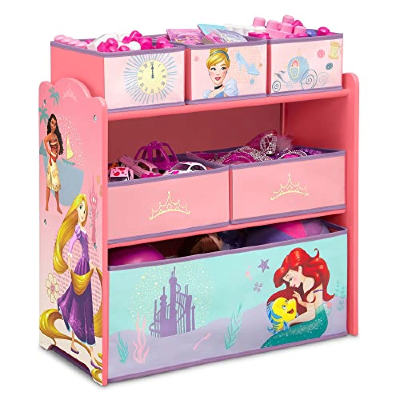 Delta Children Design &amp; Store 6 Bin Toy Storage Organizer, Disney Princess