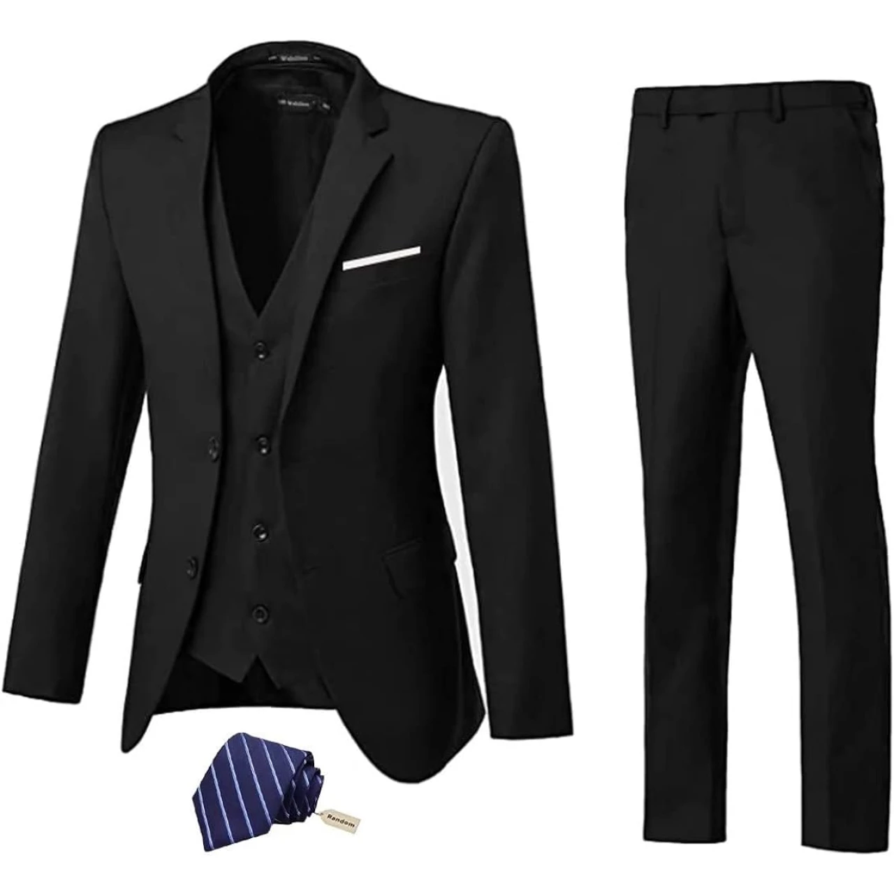 High-End Suits 3 Pieces Men Suit Set Slim Fit Groomsmen/Prom Suit for Men Two Buttons Business Suit Jacket Vest Pant and Tie