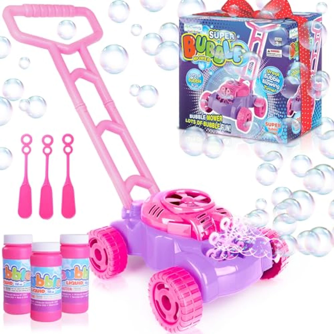 ArtCreativity Bubble Lawn Mower for Toddlers, Kids Bubble Blower Machine