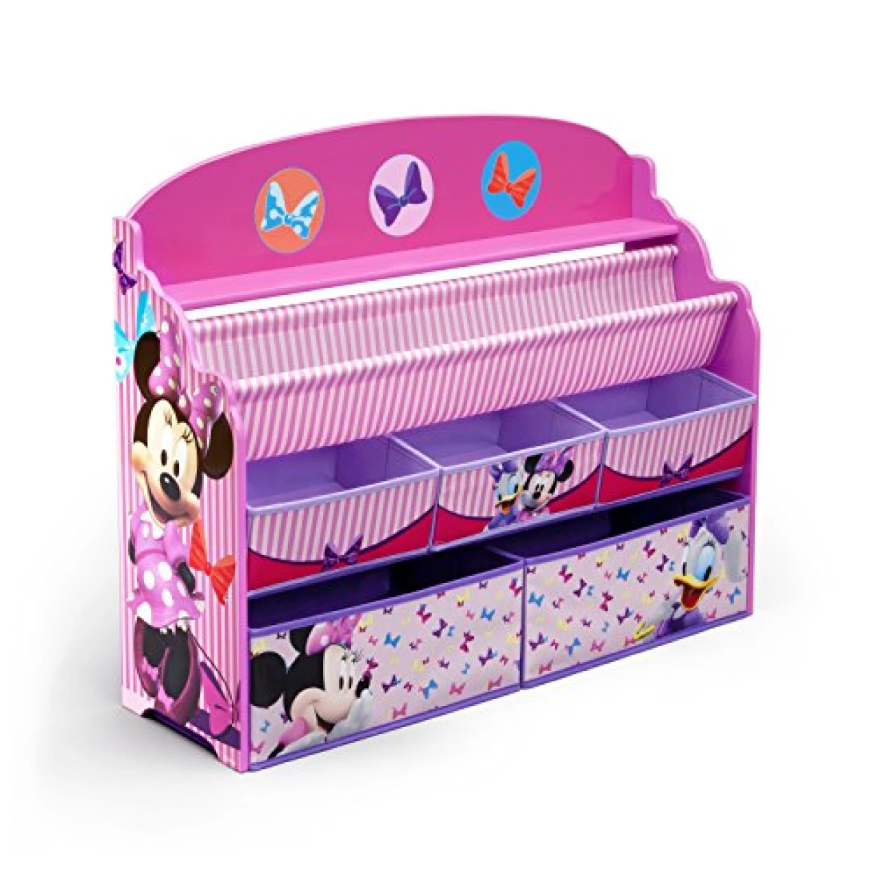 Delta Children Deluxe Book &amp; Toy Organizer - Greenguard Gold Certified, Disney Minnie Mouse