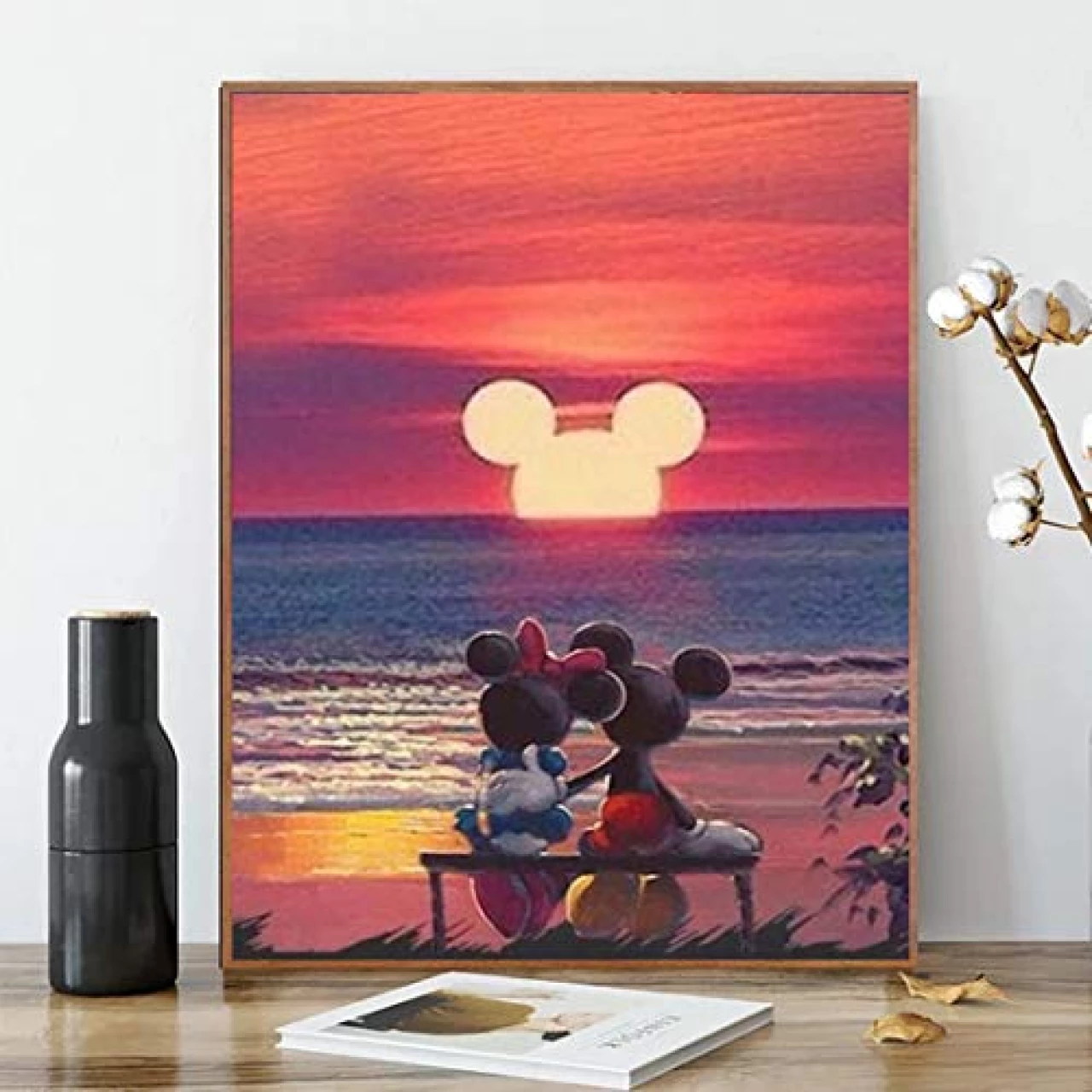 Karyees Paint by Numbers Disney DIY Painting by Numbers Kits DIY Canvas Paint by Numbers Disney Sunset Beach Acrylic Painting Home Decor Paint by Numbers for Adults Kid Beginner Disney Beach16x20In