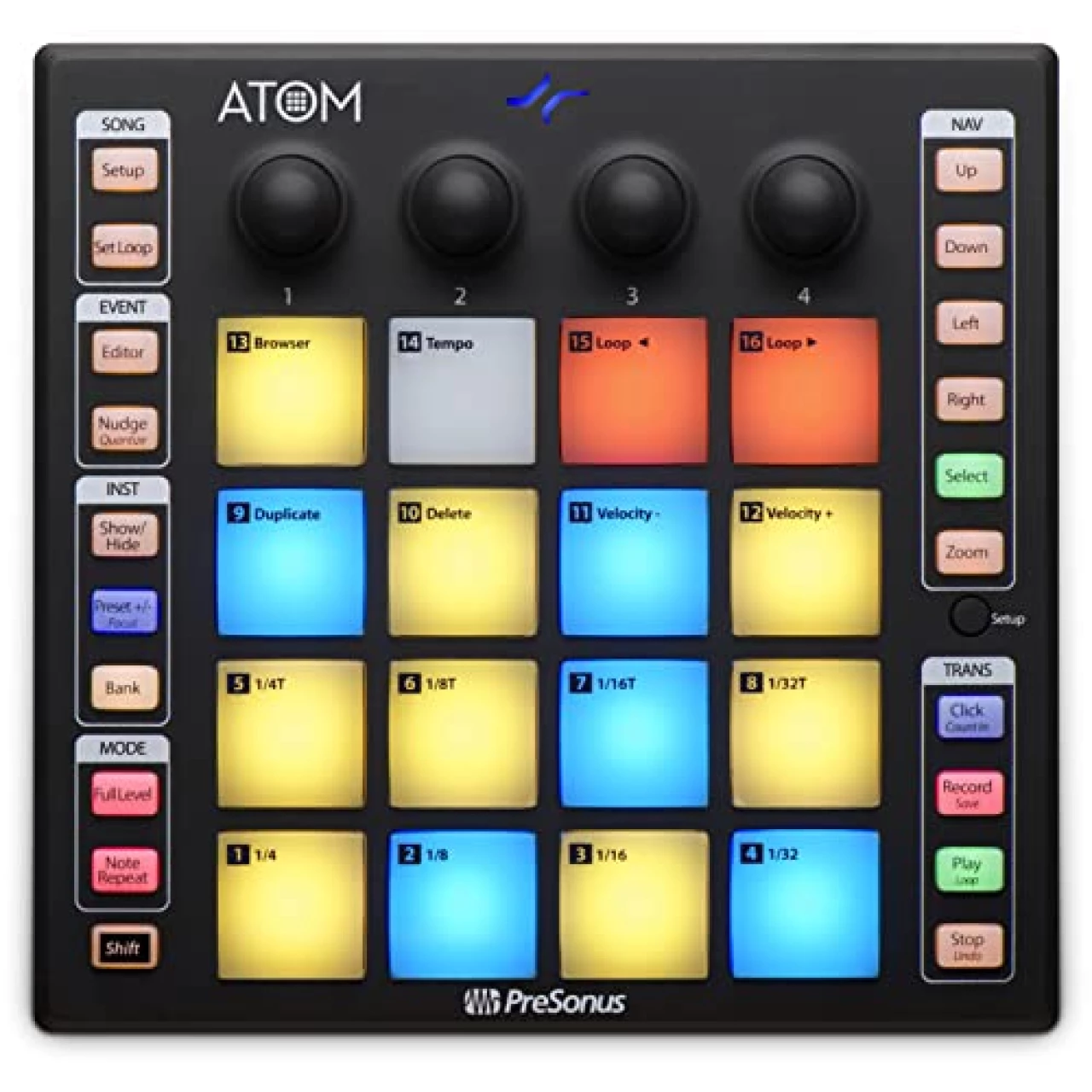 PreSonus ATOM Production &amp; Performance Midi Pad Controller with Studio One Artist and Ableton Live Lite Recording Software