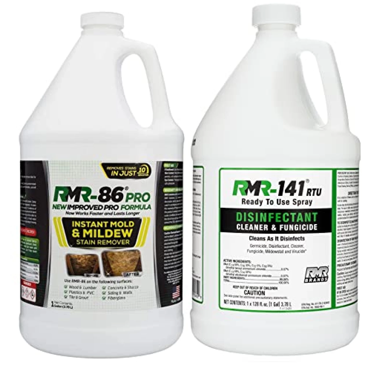 RMR-86 Pro Instant Mold Stain Remover and RMR-141 RTU Disinfectant Cleaner DIY Mold Remover Bundle