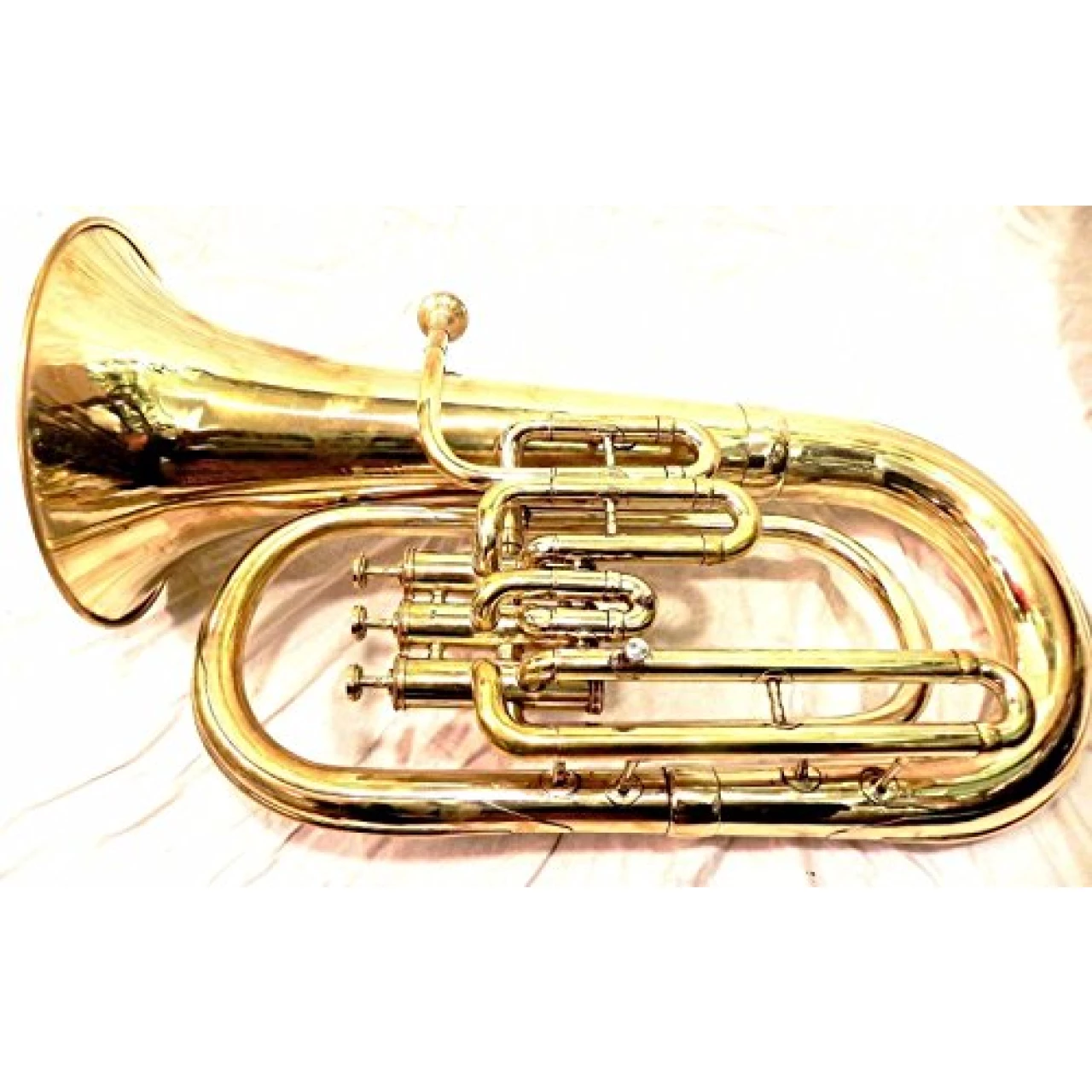 I/M Euphonium Brass Polish 3 Valve Euphonium &amp; Mouth Piece With Bag Tuba