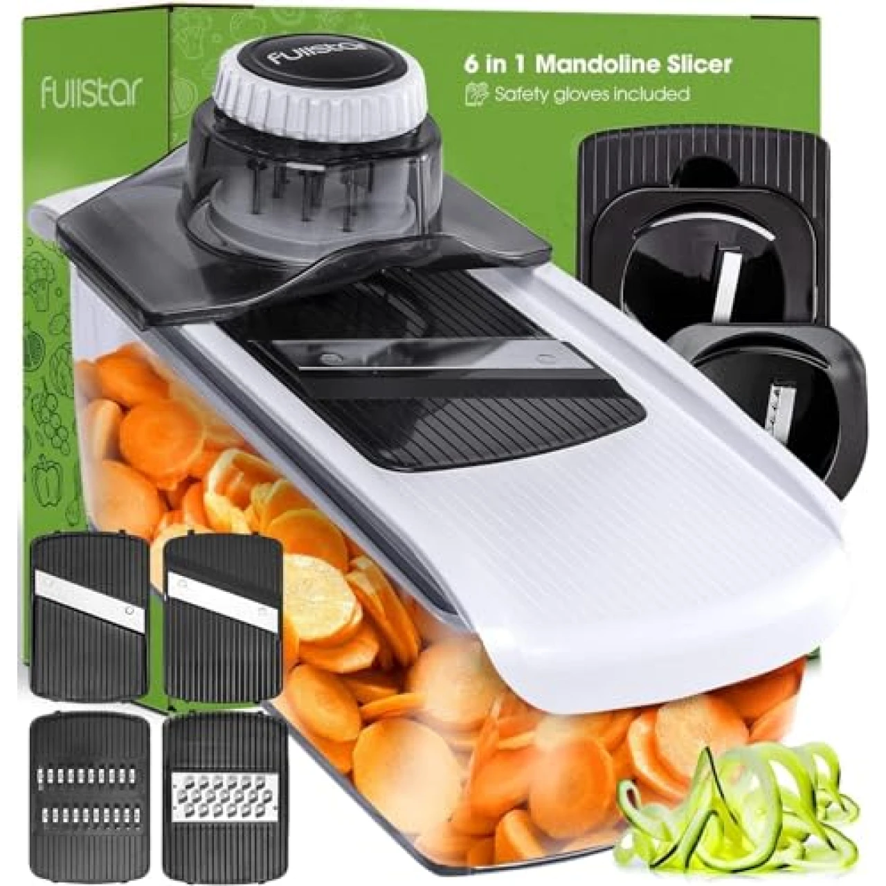 Fullstar Mandoline Slicer for Kitchen, Cheese Grater Vegetable Spiralizer