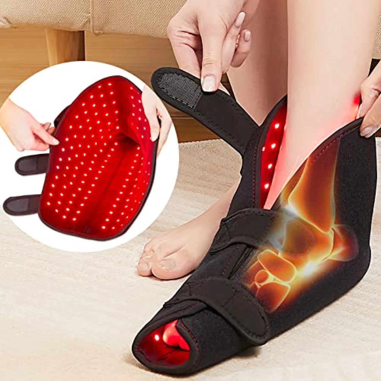CAMECO Red &amp; Infrared Light Therapy for Feet, 660nm &amp; 850nm LED Red Light Therapy Shoe Device