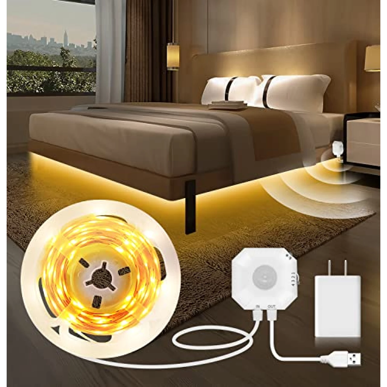 MATICOD Motion Sensor Light Indoor Under Bed Lights Under Cabinet Lights