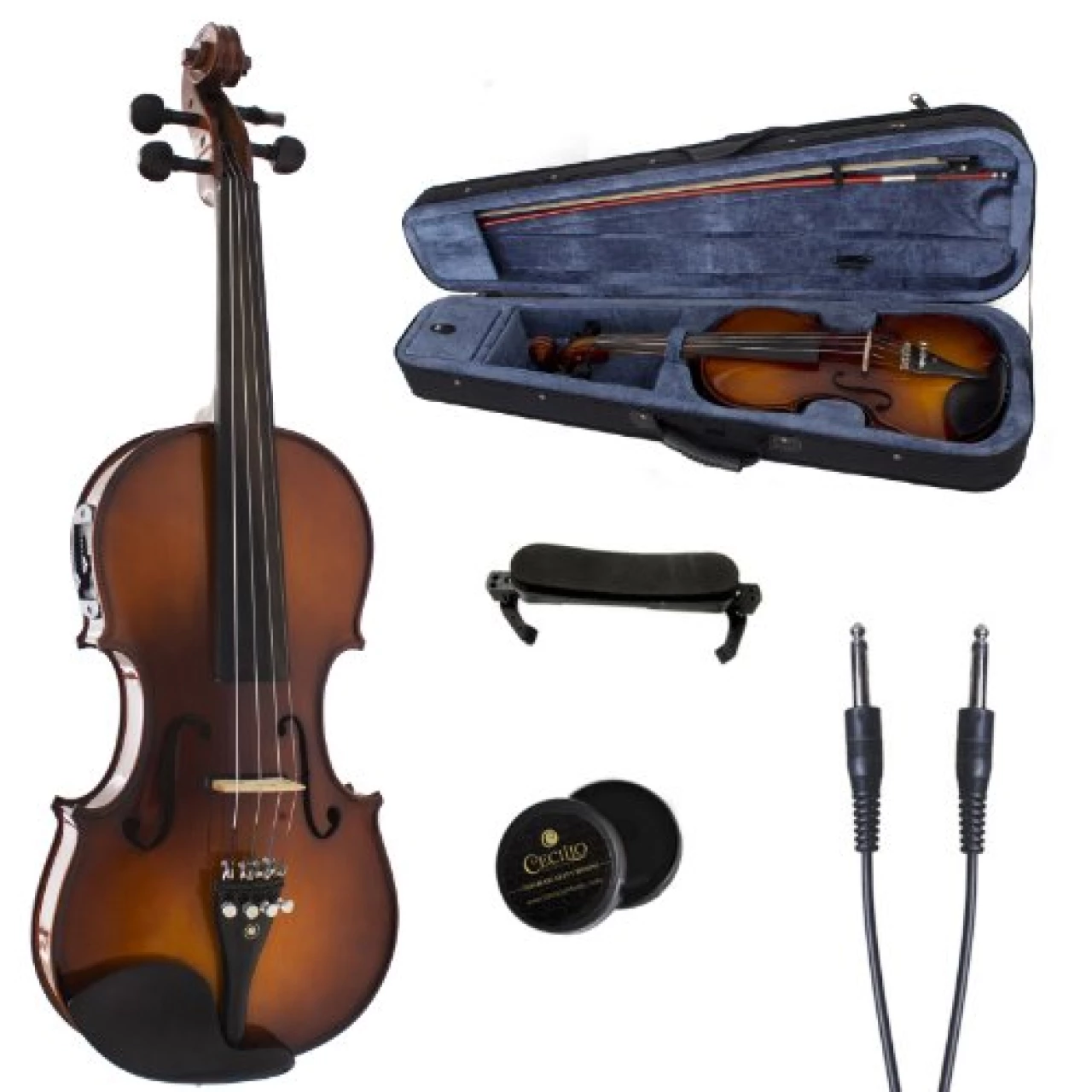 Cecilio 4/4 CVNAE-330 Ebony Fitted Acoustic/Electric Violin