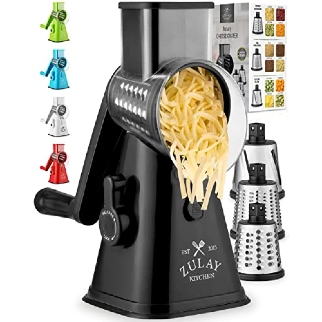 Rotary Cheese Grater with Upgraded, Reinforced Suction