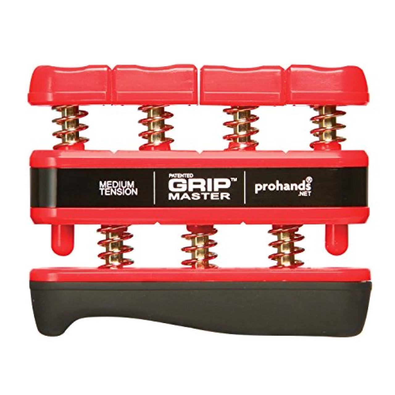 PROHANDS Gripmaster Hand Exerciser, Finger Exerciser (Hand Grip Strengthener), Spring-Loaded, Finger-Piston System, Isolate and Exercise Each Finger, (7 lb Medium Tension, Red-Gripmaster)