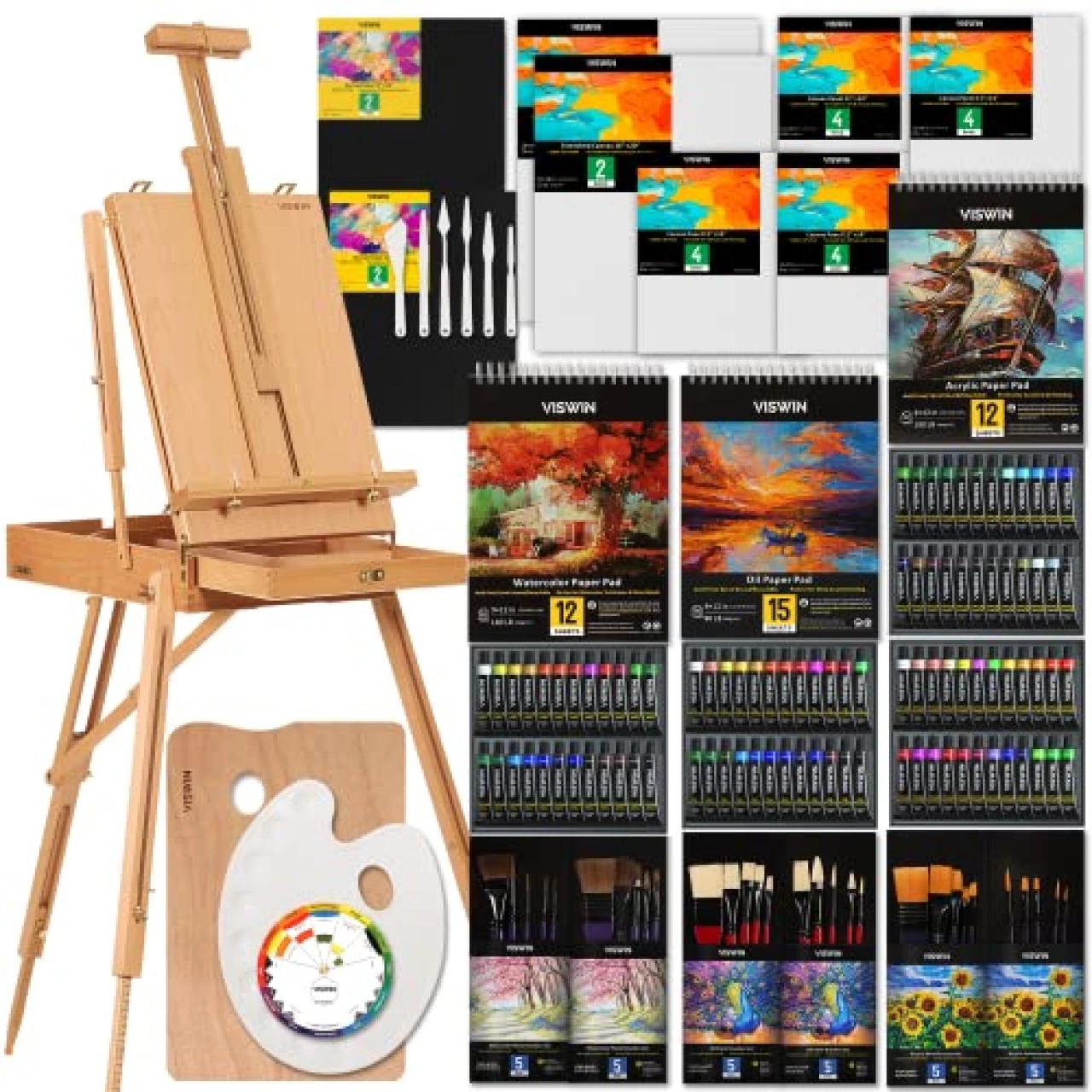 VISWIN All-in-One Artist Painting Set, 147 Pcs Professional Painting Kit