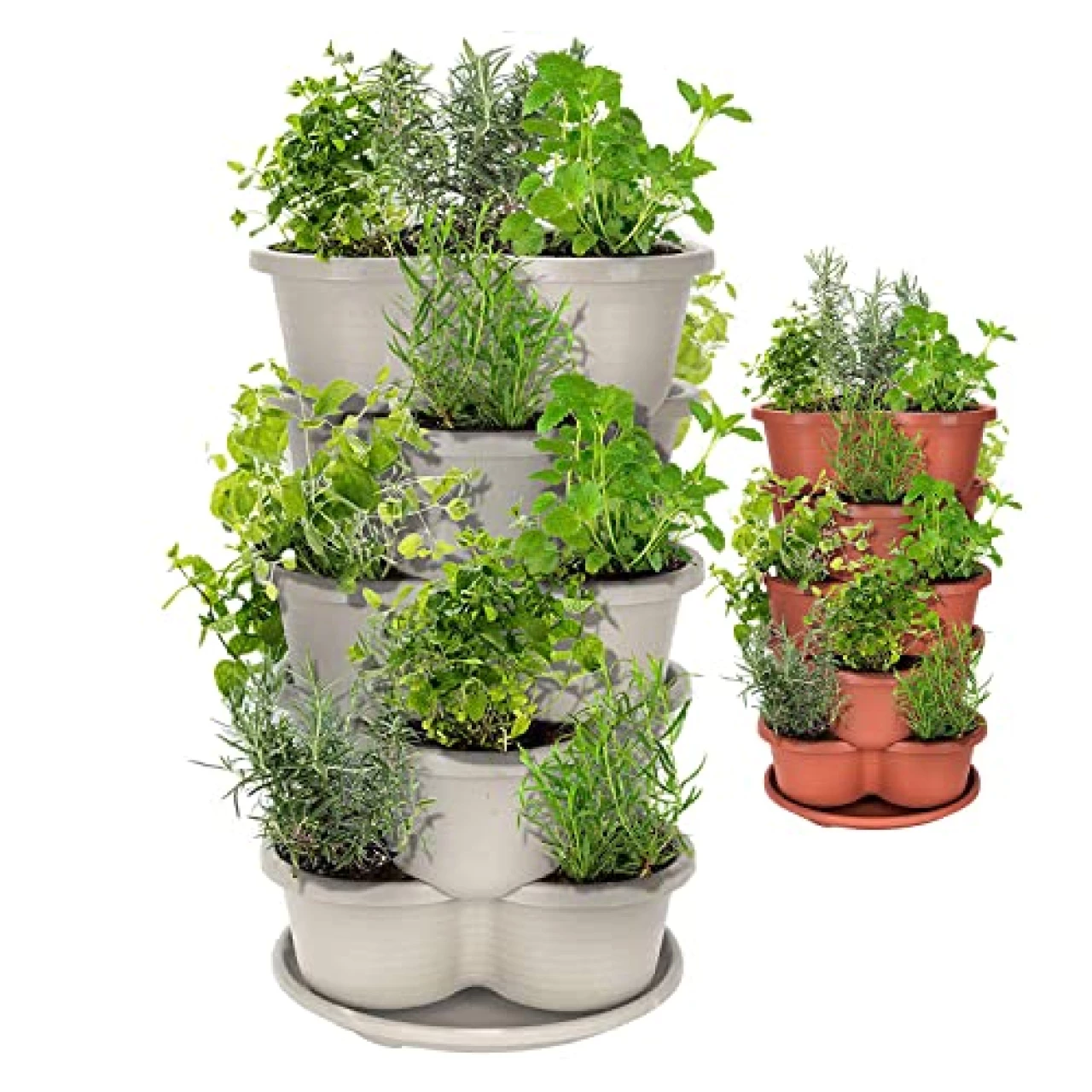 Amazing Creation Stackable Planter, Vertical Oasis Tiered Garden Planter, Grow Vegetables, Herbs, and Succulents with Ease