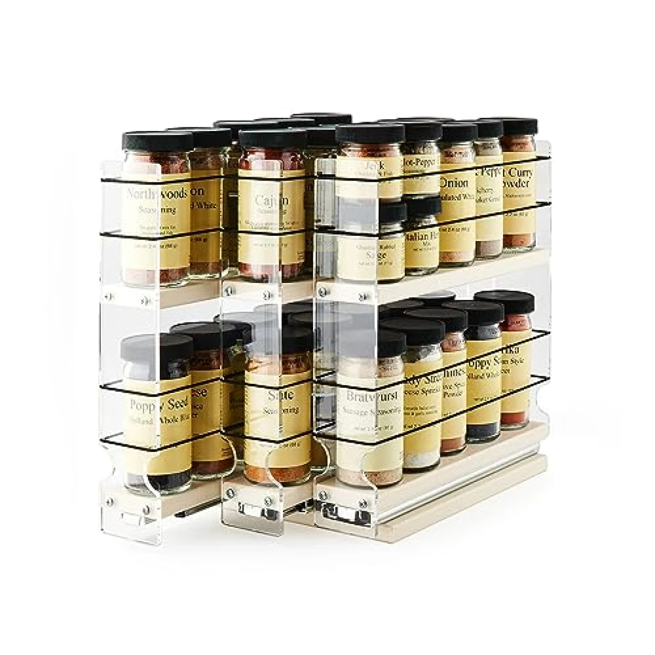 Vertical Spice - Cabinet Mounted Spice Rack Organizer - 3 Drawers, 30 Capacity