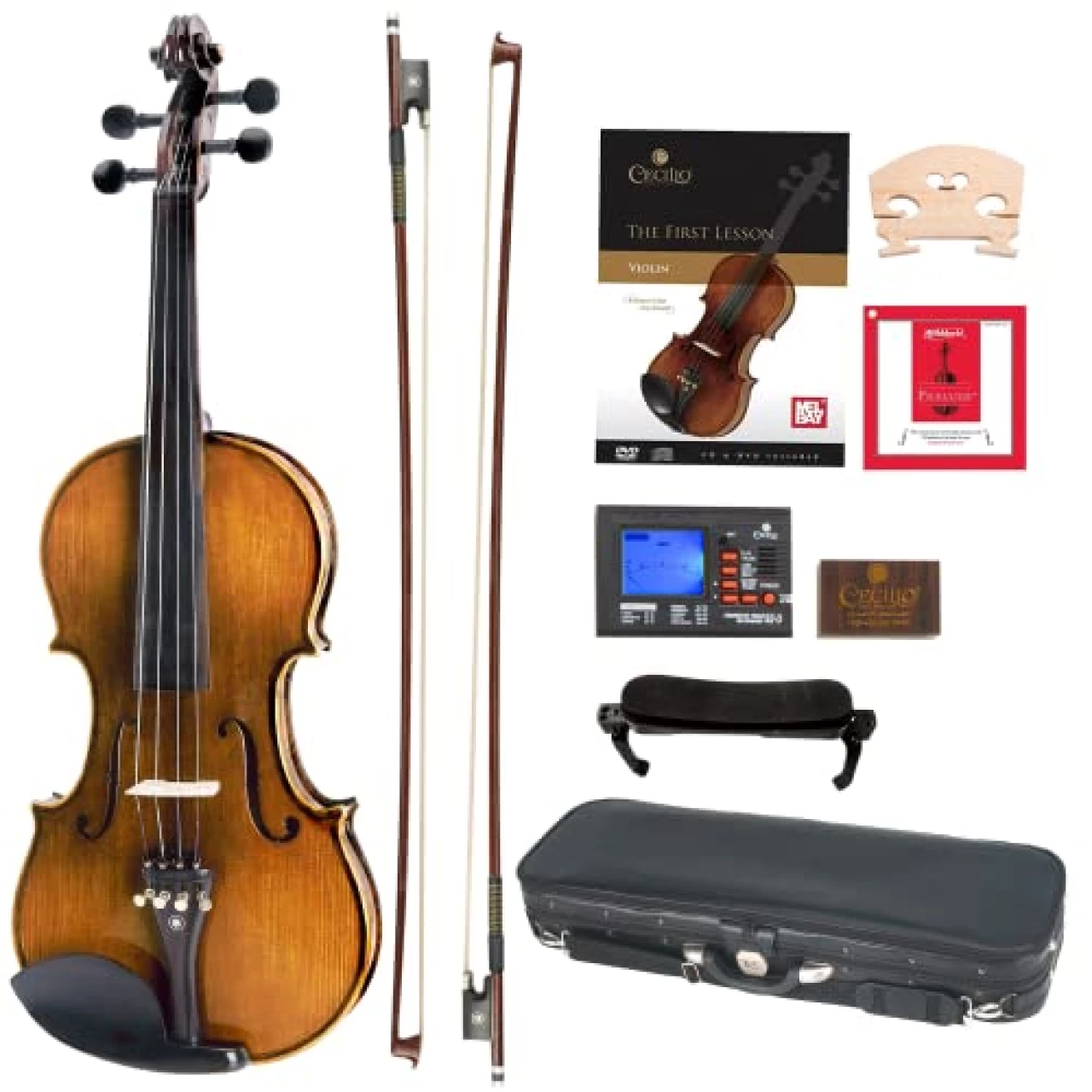 Cecilio CVN-600 Hand Oil Rub Highly Flamed 1-Piece Back Solidwood Violin