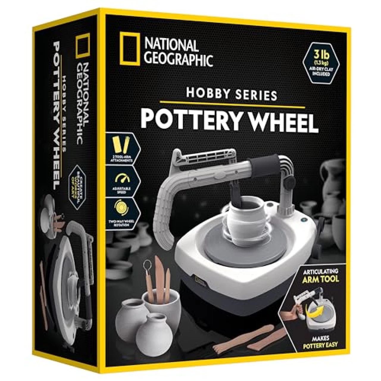 NATIONAL GEOGRAPHIC Hobby Pottery Wheel Kit - 8&quot; Variable Speed Pottery Wheel