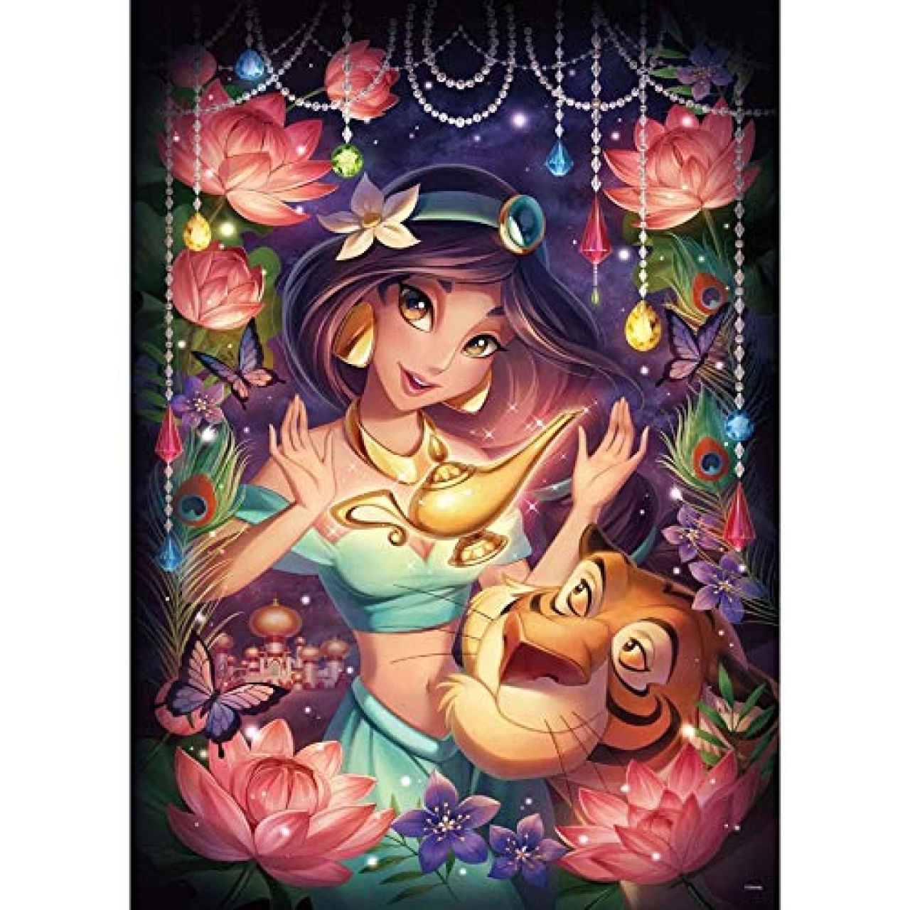 5D DIY Diamond Embroidery Adult Diamond Rhinestone Diamond Art Painting KitPrincess Jasmine Cartoons Diamond PaintingCrystal Rhinestone Mosaic Painting for Home Room Decoration 12X16 Inches