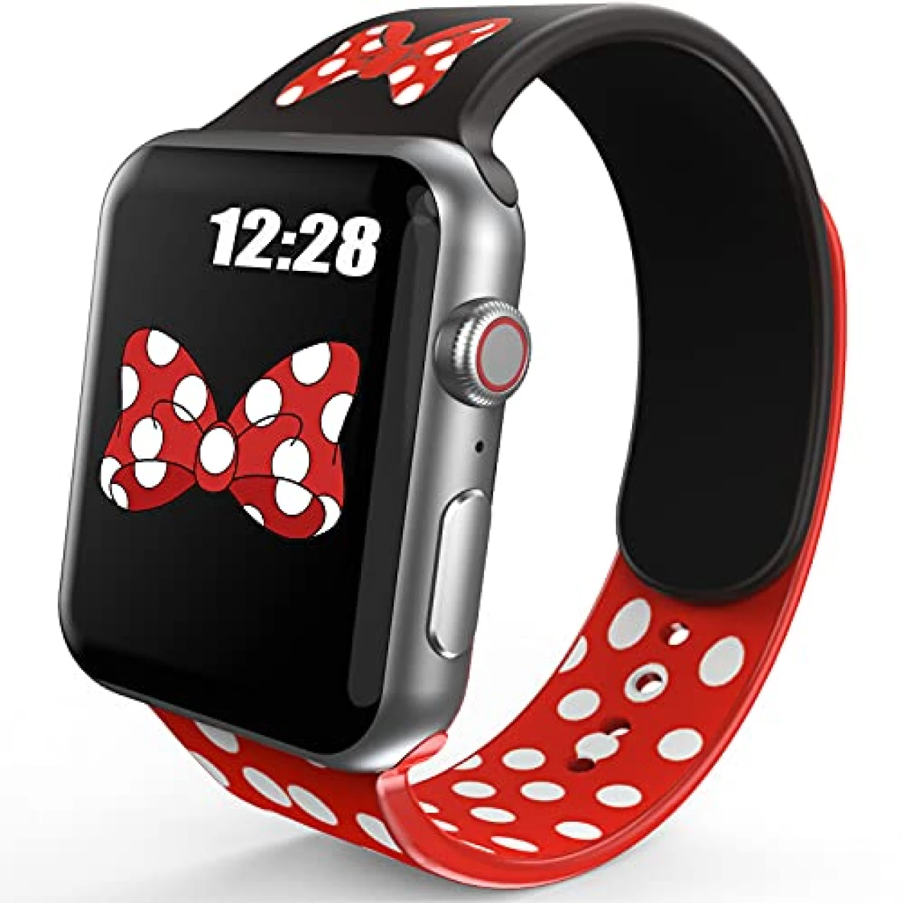 OTTARTAKS Band Compatible with Apple Watch Band 42mm 44mm 45mm Girls Women Gifts, Cute Cartoon Mouse Bow-knot Silicone Apple Watch Bands for iWatch Series 8 7 6 5 4 SE 3 2 1